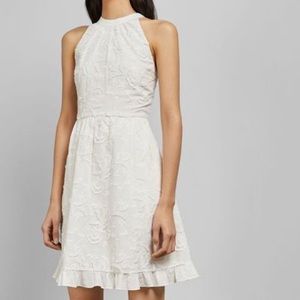 Halter neck Skater Embroidered Dress